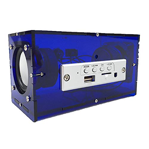ASHATA DIY Fashion Bluetooth Speaker Kit, 3W Double Speaker Music Player MP3 Stereo Sound Mini Power Amplifier with Remote Control for Home/Office (Blue)