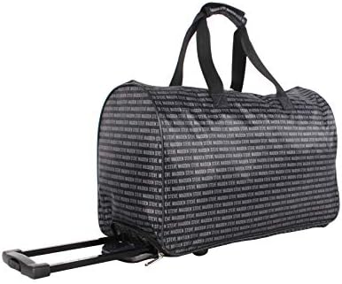 Steve Madden Designer Carry On Luggage Collection - Lightweight 20 Inch Duffel Bag- Weekender Overnight Business Travel Suitcase with 2- Rolling Spinner Wheels (Signature Black) 2 Steve Madden Designer Carry On Luggage Collection - Lightweight 20 Inch Duffel Bag- Weekender Overnight Business Travel Suitcase with 2- Rolling Spinner Wheels (Signature Black)