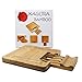 Kagura Bamboo Cheese Board Cracker Serving Cutlery charcuterie Set with Slide-Out Drawer Plate Knives kit - Large