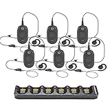 6 Pack of Motorola CLP1040 Radios with 6 Push To Talk (PTT) earpieces and a 6-Bank Radio Charger