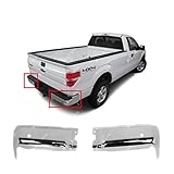 MBI AUTO - Chrome, Steel Pair of Left & Right Rear Bumper End Caps for 2009-2014 Ford F150 Pickup w/Park Assist 09-14, FO1102372