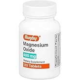 Rugby Magnesium Oxide 400 mg Tablets - Dietary Supplement - Gluten-Free - 120 Count (1 Pack)