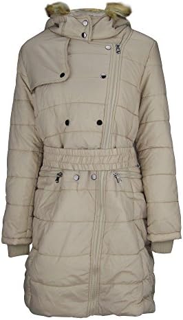 ZAIAI Women's Coat With Fur Hood With 90% Down Parka Puffer Jacket Beige M