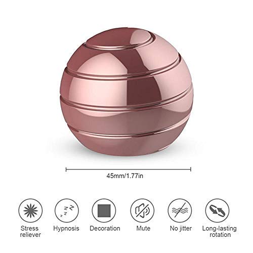 Leegoal Kinetic Desk Toy for Kids and Adults,45MM Fully Disassembled Rotary Release Stress Metal Transfer Tabletop Full Body Visual Illusion Ball for Reduce Stress/Anxiety Relief/Decorative Ball - Thumbnail 2