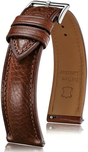 Ewatchparts 21mm Leather Watch Band Strap Deployment Clasp