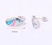 CiNily White Gold Plated Round Opal Zircon Stud Earrings Women Jewelry Gift Gemstone Stud Earrings 16mm