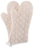 Bestjoy Terry Cloth Oven Mitts Heat Resistant to 482° F 15 Inch 100% Cotton Set of 2