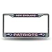 Rico Industries New England Patriots Bling Chrome License Plate Frame with Glitter Accent 6 x 12.25-inches