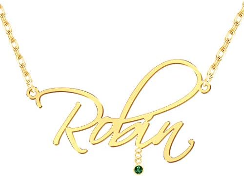 EVER2000 Custom Name Necklace, 18K Gold Plated Nameplate Personalized Jewelry Gift for Women