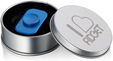 ILoveFidget Mini Hand Spinner, 2-5 mins spin time, durable brass, premium finish, R188 bearing fast and slient. Stress Relief Fidget Spinner Toy (Blue)