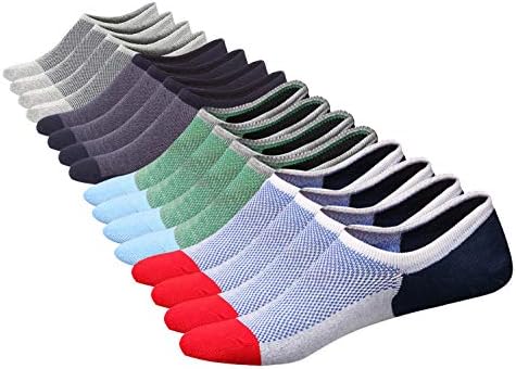 SIXDAYSOX Men's 8 Pairs No Show Odor-Resistant Non Slip Socks Shoe Size 6-11