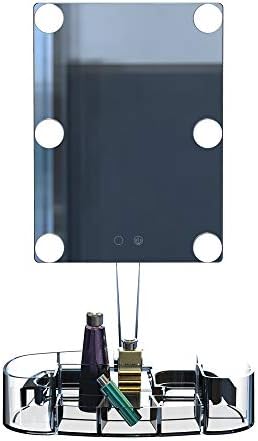 FENCHILIN Hollywood Vanity Mirror with Light Three Color 6 LED Light Bulbs Touch Screen Large Cosmetic Tray