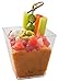 5oz. Sturdy Modern Dessert Cup, Clear Square Plastic Cup, Stylish Parfait Glasses Dessert Cups, Fancy Trifle Bowl 