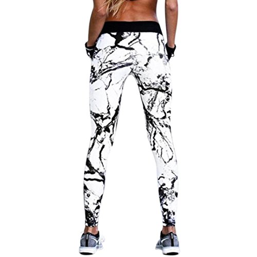 iTLOTL Women's New Print Leggings Casual Sports Yoga Pants Pencil Pants(WhiteÂ ,M)