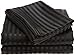 ITALIAN 1500 4PC KING STRIPED Sheet Set, BLACK