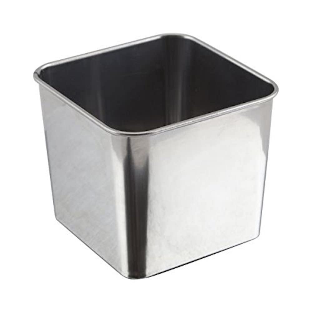 Genware NEV-SSQ8 Stainless Steel Square Server, 8 cm x 8 cm x 6 cm