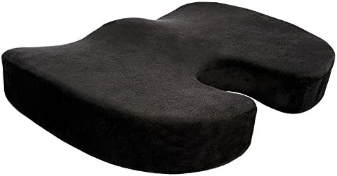 Sunko Comfort Foam Coccyx Cushion for Back Pain Relief and Sciatica in Office Chair and Car Seat