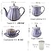 YoungQI Porcelain Tea Coffee Sets with Teapot Sugar Bowl Cream Pitcher Teaspoons and tea strainer for Tea/Coffee, Cups& Saucer Service for 6(Purple)