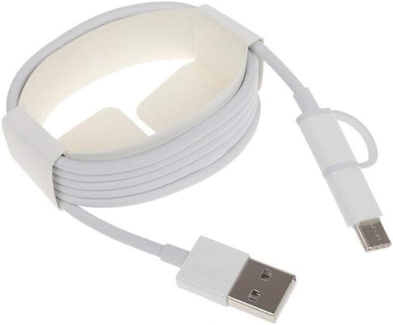 XIAOMI ECO-SYSTEMS 2-IN-1 MICRO USB TO TYPE C 100CM, White, 1 meter
