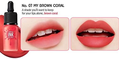 PERIPERA Ink Airy Velvet 15 Color Waterproof Liquid Lipstick Dear Darling Tattoo Tints Moisturizing Original Korean Cosmetics My Brown Coral
