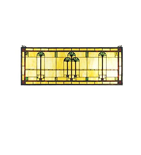 Meyda Tiffany 50825 Ginkgo Stained Glass Window, 35" W x 13" H