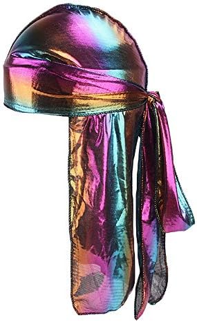 VICCKI Men/Women Silk Polyester Bandana Hat Durag Rag Tail Headwrap Headwear Gift