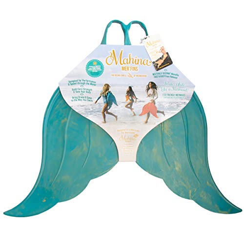 Mahina Mermaid Adult MerFin Classic Swim Mono-Fin Costume, Medium, Aqua