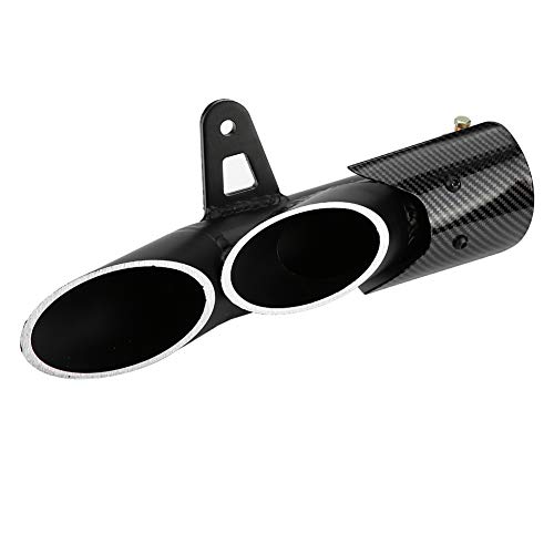 Suuonee Exhaust Pipe, Universal Glossy Black 51mm Motorcycle Slip on Exhaust Muffler Rear Pipe Tailpipe - Thumbnail 6