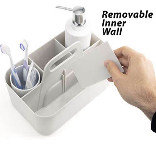 Lib Portable Plastic Organizer | Shower Caddy | Bath Organizer | Cosmetic Tote | Cleaning Supplies Bin | Bathroom, Office, Dorm, Kitchen, College, Kid's Room | Multifunctional Organizer