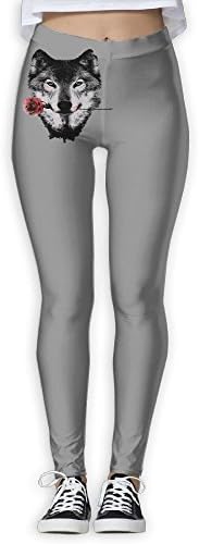 Diosehuts Women's The Wolf Bitten A Rose GraphicHigh Waisted Tummy Control Workout Leggings For Yoga Pants Fit For Gym Fitness Running