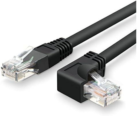 90 Degree Cat6 Ethernet Cable ,ARTMK 15 Feet -5 Meters Networking Internet Cat 6 Cables Interconnect Computer PC Router,Printer,XBox,PSP ect- Universal RJ45 Plug connector, Network GbE Patch Lan Black