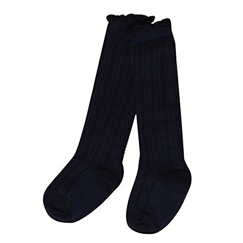 Baby Girl Boy Toddler Uniform Knee High Cotton Socks Tube Ruffled Stockings 5 Pack (M ( 3-5 Years )) - Thumbnail 2