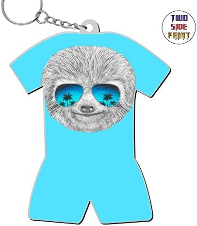 Zinc Alloy Metal Dorm Key Ring,Print Sloth,Best Gift For Friends Men Women