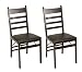 Cosco Wood Folding Chair with vinyl seat & Ladder Back, 2 pack, Espresso primary