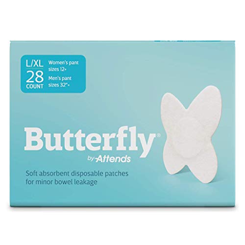 Butterfly Pads Body Liners for Bowel Leaks Womens L/XL Large 28 Count