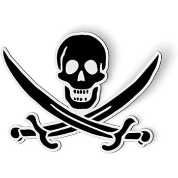 AK Wall Art Pirate Skull Jolly Roger - Magnet - Car Fridge Locker - Select Size