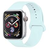 YANCH Compatible for Apple Watch Band 38mm, Soft Silicone Sport Band Replacement Wrist Strap Compatible for iWatch Nike+,Sport,Edition,S/M,Size,Turquoise