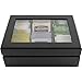 Update International (TBC-6BK) 6 Compartment Wooden Tea Chest, Black