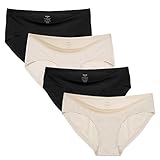 LESSIE Women's Seamless Underwear Microfiber Briefs 4 Pack (Medium)
