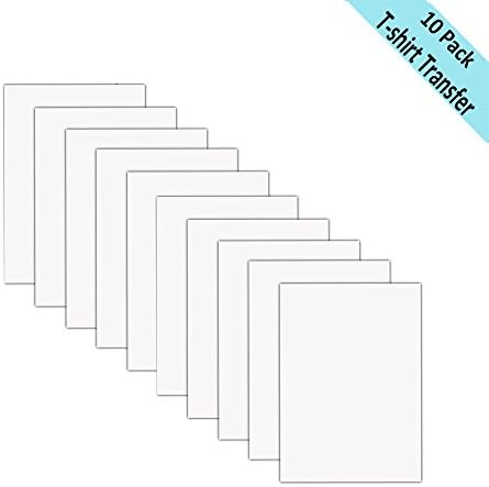 Printable Heat Transfer Vinyl Inkjet Printer Iron on HTV A4 Size for Dark Fabrics or T-shirts, Pack of 10