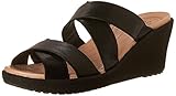 crocs Women's A-Leigh Crisscross W Wedge Sandal, Black/Black, 7 M US