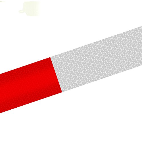 Wesy Micro Prismatic Sheeting Reflective Tape,2" x 27.3 yd,Car Truck Trailer RV Camper Boat Semi,Safety Warning Conspicuity Tape (Red White) - Thumbnail 2