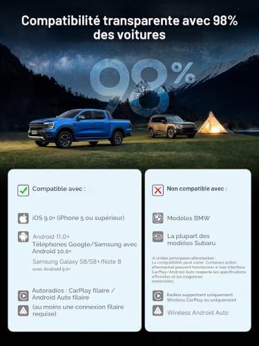 CarPlay Android Auto sans Fil，OS Android complet，AI Box pour Youtube/Netfix — photo 6 sur 8