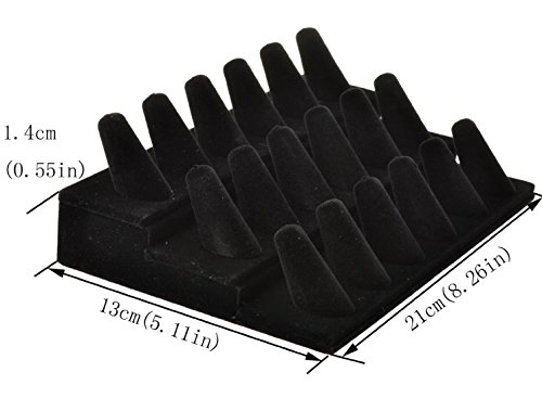 image for Bocar Black Velvet Finger Ring Display Showcase Organizer Holder Jewel