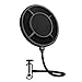Mugig Mic Pop Filter, Professional Microphone Pop Filter Mask Shield For Blue Yeti and Any Other Microphone, Dual-Layer Wind Pop Screen with Flexible 360° Stabilizing Arm with Clamp, 6-inch