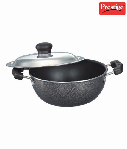 Prestige Manttra Omega Select Plus 200 Deep Fry Pan, Kadai, Indian Kadhai, Small, Black