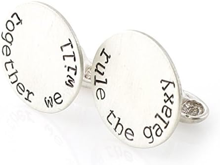 Nerdy Cuff Links - Together We Will Rule the Galaxy Cufflinks - Personalized Gift for Groomsmen, Dad, or Husband