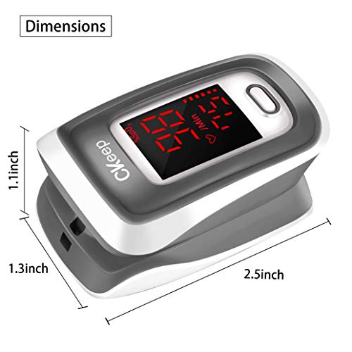 CKeep Fingertip Pulse Oximeter Blood Oxygen Saturation Monitor for Sports or Aviation with LED Screen and Batteries - Thumbnail 2