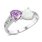 CHOOSE YOUR COLOR Sterling Silver Double Infinity Heart Promise Ring
