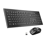 TOPELEK Wireless Keyboard and Mouse Combo, Wireless Mouse and Ultra Slim Keyboard, 2.4GHz Wireless Connection, with Mute Mouse and Micro Receiver -Compatible with Mac/Windows XP/7/8/10/VISTA